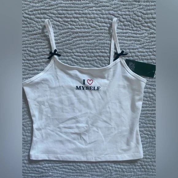 “I Love Myself” Graphic Crop Top – Cute Self-Love - Picture 4 of 7